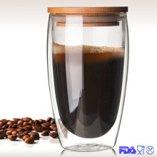 Doppelwand-Glasbecher Kaffeetasse Wasserschale (450ml)